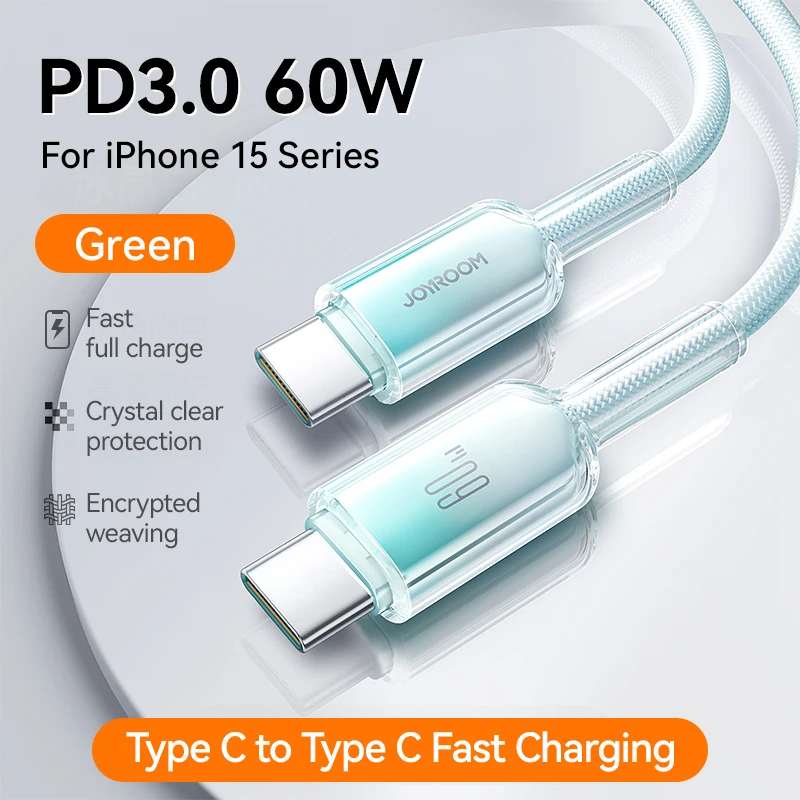 كابل USB C من نوع joiroom ، سلك شاحن هاتف خلوي محم...