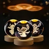 5cm Lilo and Stitch Disney Unique 3D Crystal Ball Lamp LED Luminous Crystal Ball Night Light Glass Children's Birthday Gifts Toy 1