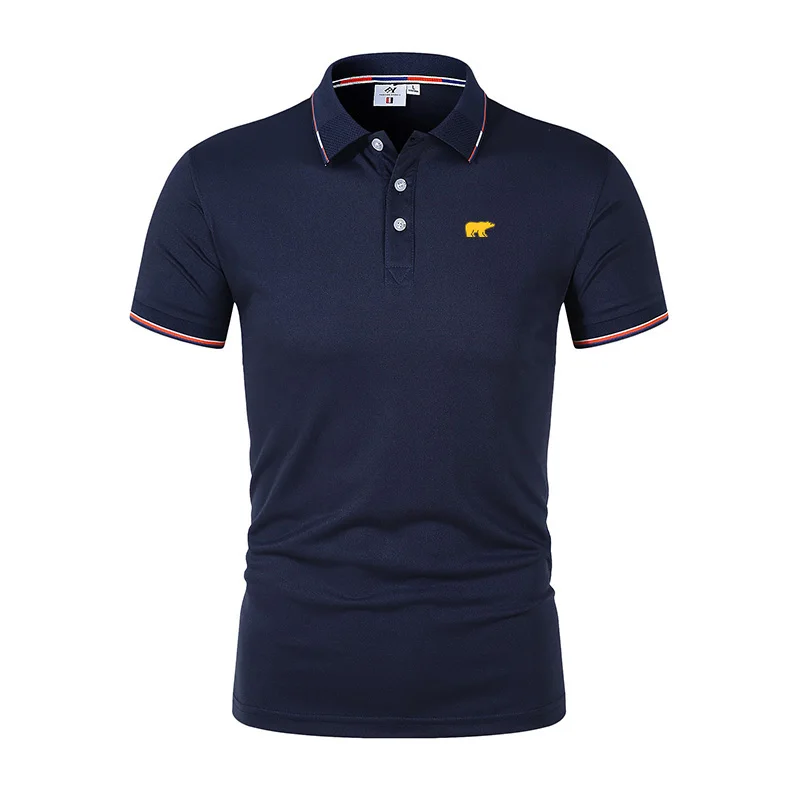 

Fashion Trend polo Men's street wear buckle pullover Work Business Casual Summer lapel short-sleeved quick-drying polo shirt