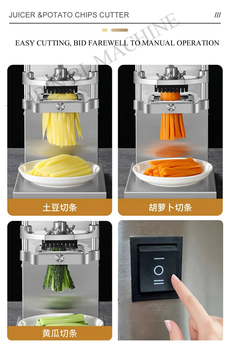 Description Picture 5 of itemVegetable Food Chopper Electric Press Fruit Juicer French Fries Potato Slicer