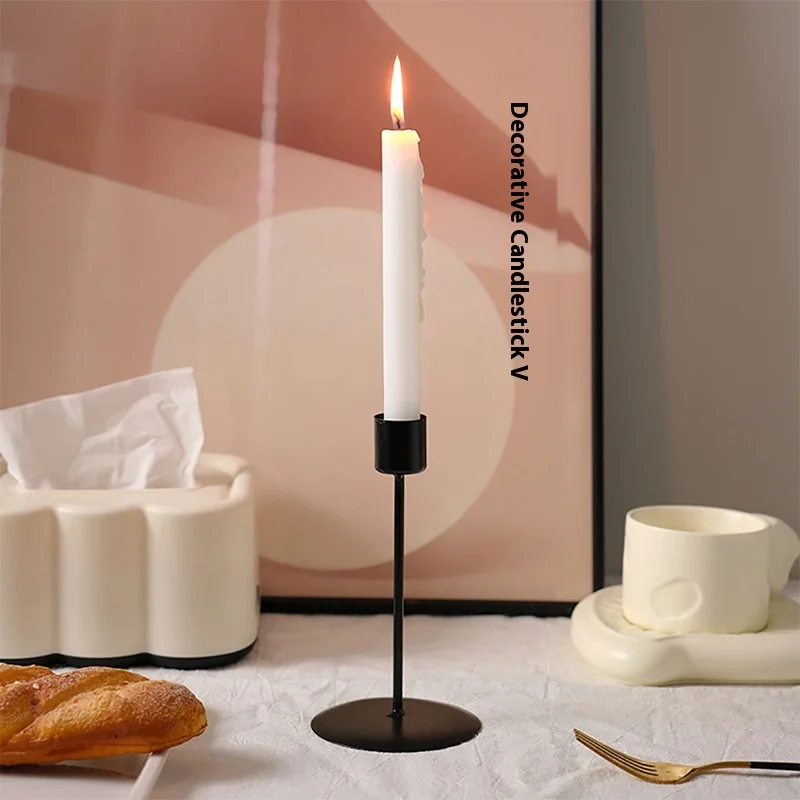Ornament de lumânare de lux nordic pentru casă, recuzită pentru cină la lumina lumânărilor, masă simplă și romantică pentru casă_voghion.com