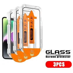 Premium Tempered Glass Screen Protector - Dust - Free, Full Coverage - 9H Hardness - iPhone 13 (3 Front Glass)