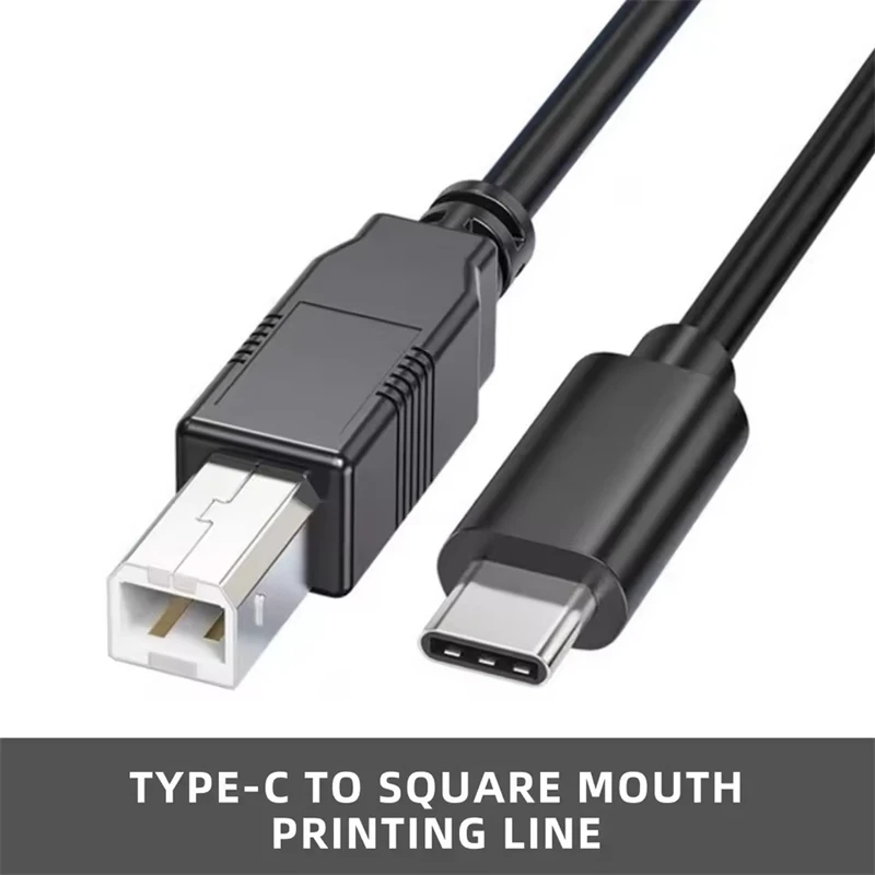 USB 타입 C - USB B 2.0 프린터 케이블 고속 케이블 (HP, 캐논, 브라더, 엡손, 델 프린터, 팩스기, 스캐너용) 타입 C 케이블