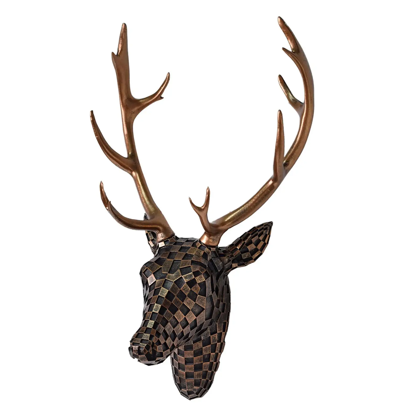 Deer Head Wall Mount Decor Creative Home Decor Artwork Wall Decor Hanging Ornament for Bedroom Office Living Room Indoor Hotel