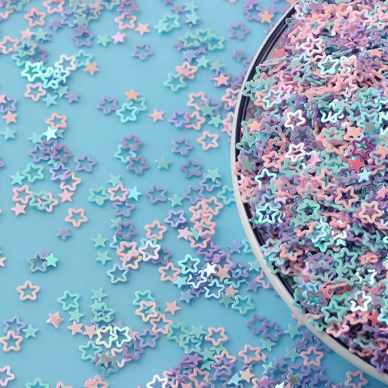 4mm 20g Stars Flower Glittering Sequins Paillettes Sprinkles For Slime Additives DIY Slime Accessories Filler Wedding Nail Art slime kit