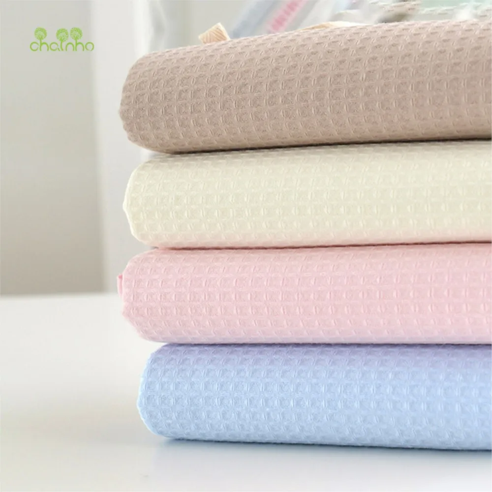 Chainho,Soft Waffle Fabric,Solid Color,DIY Quilting Sewing Material,For Sleepwear,Bathrobes,Pillowcase,Cushion,5 Color Series