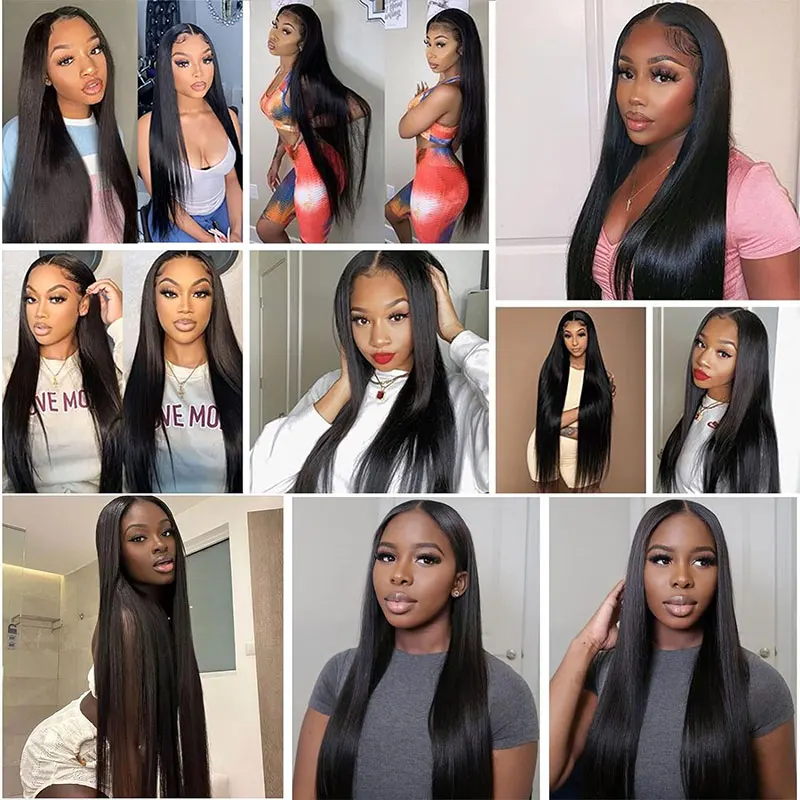 Straight Lace Closure 13x4 Transparent Lace Frontal 10A Brazilian Straight Closure Free Part Natural Colored Hair