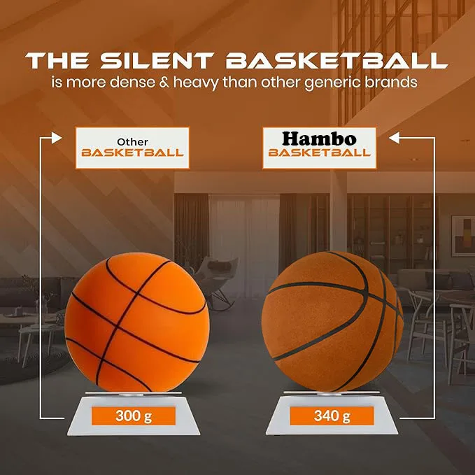 Grooved Silent Basketball 90% Original Bounciness 29.5&Prime; Quiet Bounce Indoor NBA Size No7 Airless PU Foam Basketball Xmas Gift basketball balls