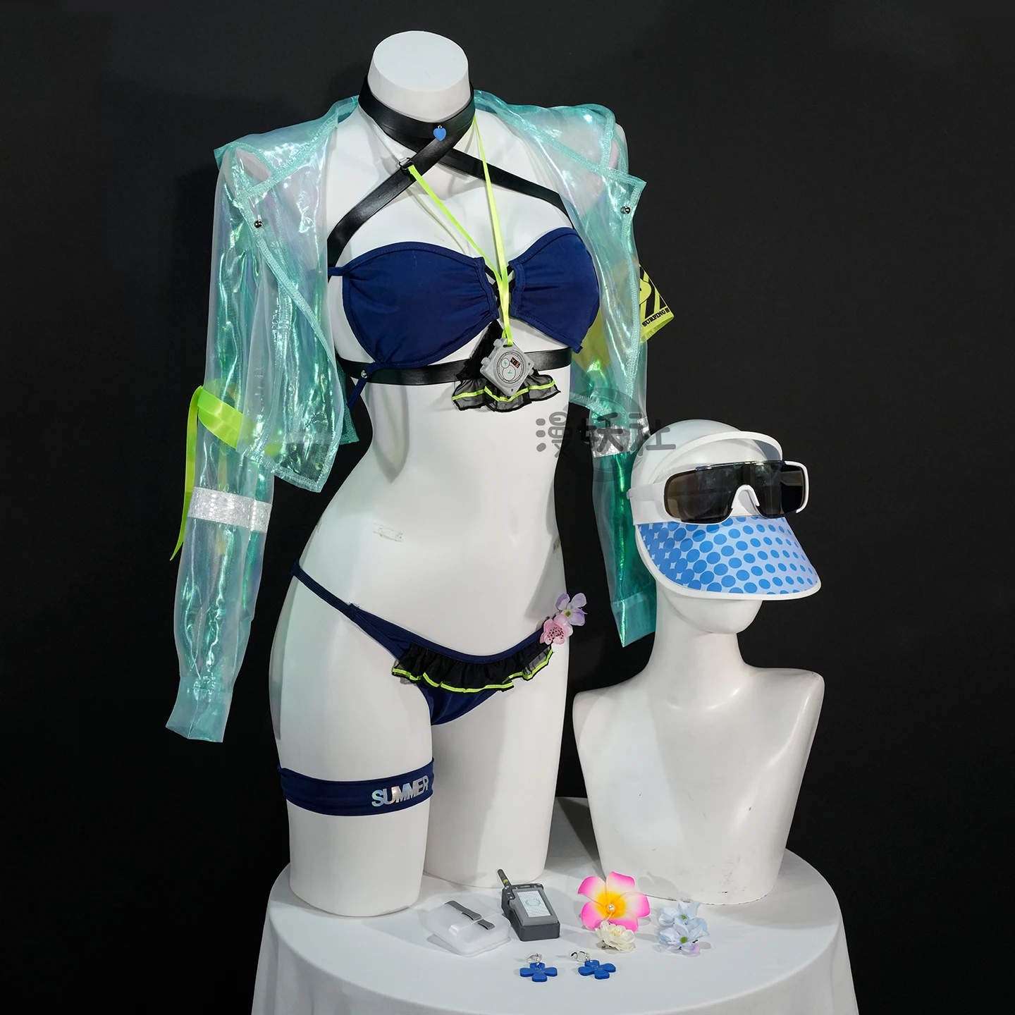 Girls' Frontline 2 Klukai Cosplay Costume Bikini Swimsuit with Coat Hat Girl Klukai HK416 Role Play Loli Girls Halloween Outfit