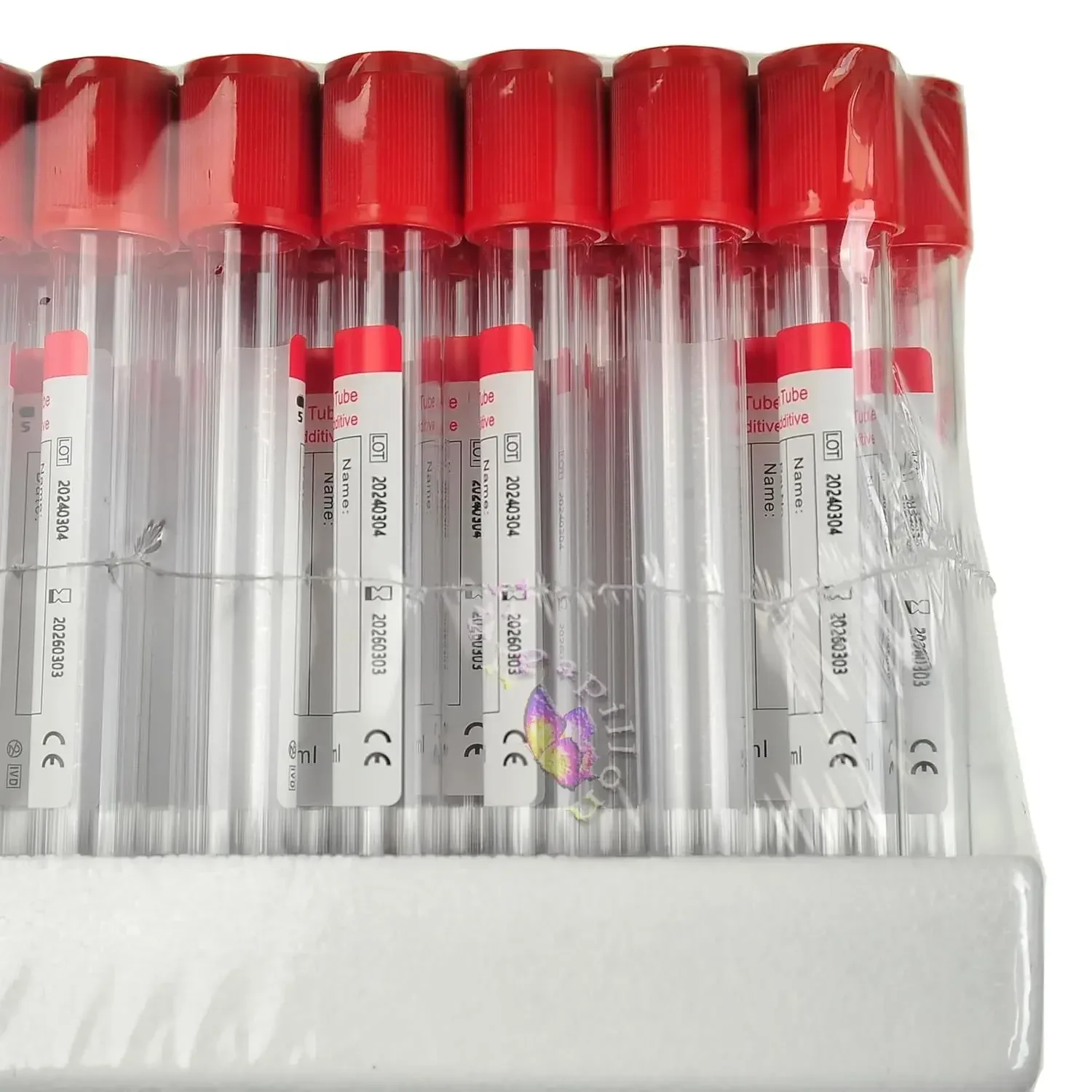 Vacuum Blood Collection No Additives Tube Lab Consumables 100pcs Veterinary 3ml 5ml 10ml Plain Tube Sterile Blood Test Tubes disposable blood collection needle