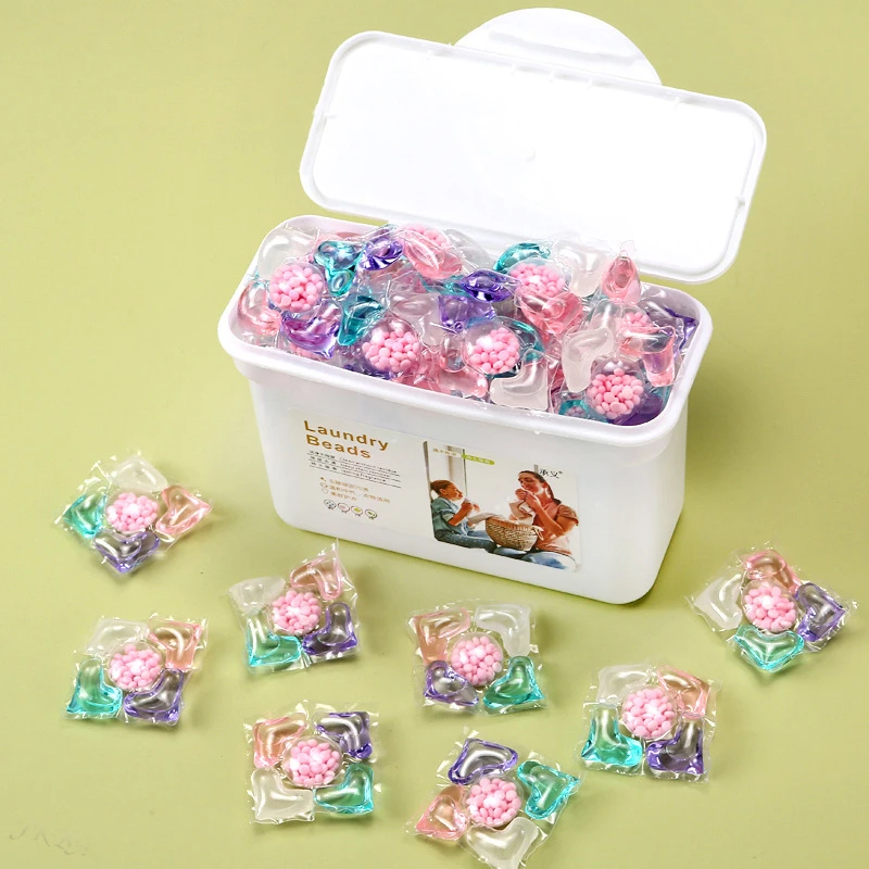 50pcs 5-in-1 Box Long Lasting Fragrance Stain Release & Softening Concentrated Laundry Gel Laundry Gel