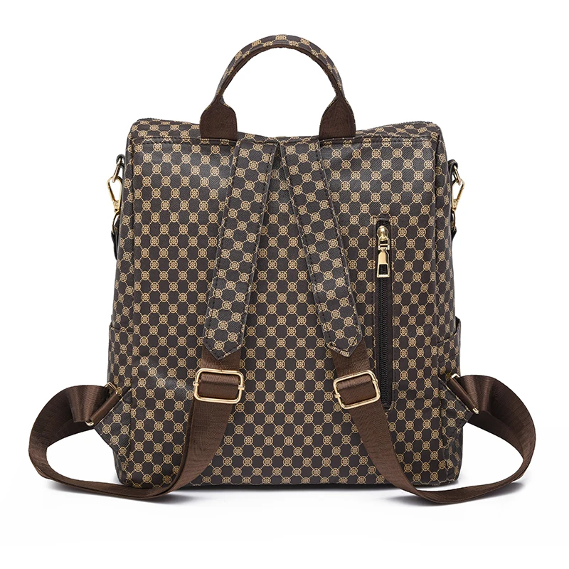 Fashion Soft PU Leather Women's Backpack Large Capacity Female Travel Backpack High Qualtiy Durable Daypack School Backpack 3