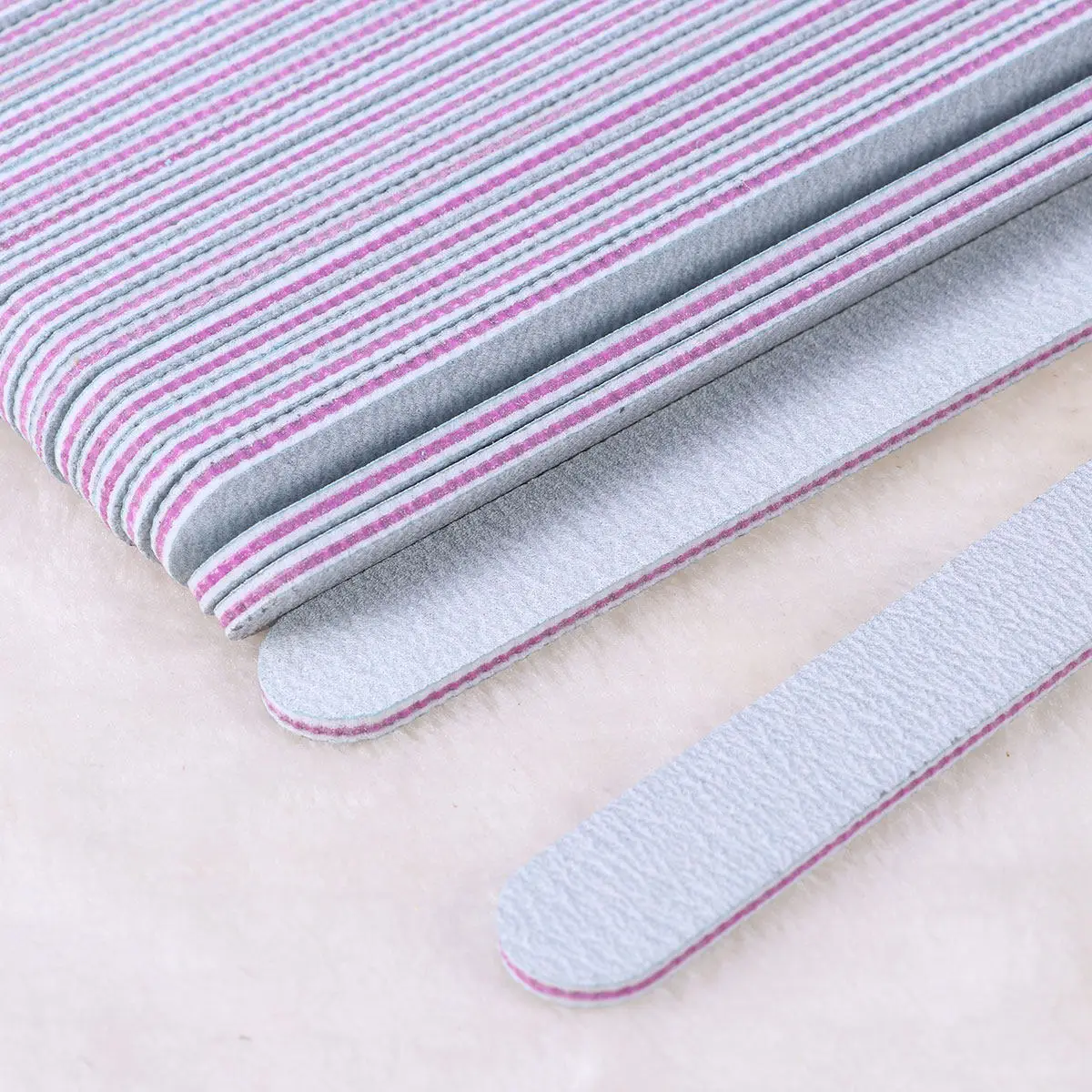 25개 양면 네일 파일 광택 바 여성용 소녀용 매니큐어 도구 사포 매끄러운 모양 자연스러운 인조 네일 아트