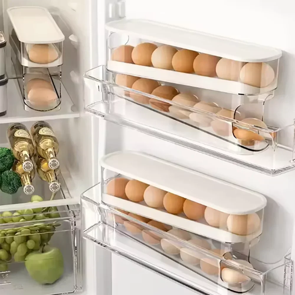 Plastic Egg Storage Box Refrigerator Compatible Kitchen Storage