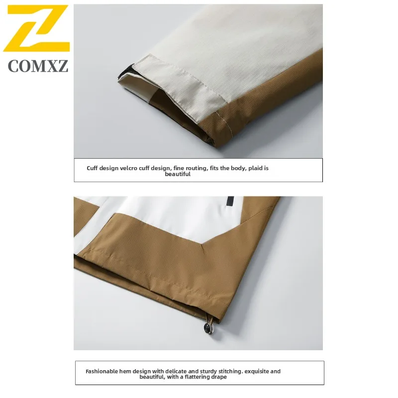 COMXZ Urban Outdoor Mens Jacket Hooded Mountaineering Windproof Motorcycle Jacket Daily Style Lightweight Autumn Outerwear