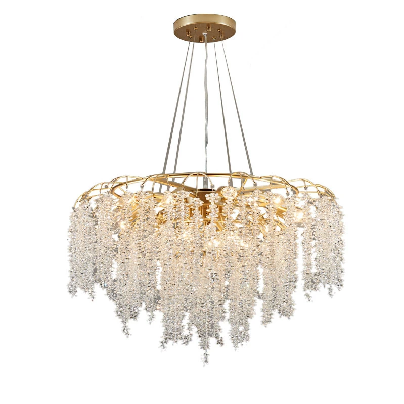 

Luxury Simple Villa Living Dining Room Lamp Chandeliers Bedroom Led Crystal High Quality Post-modern Creative Modern Aluminum 95