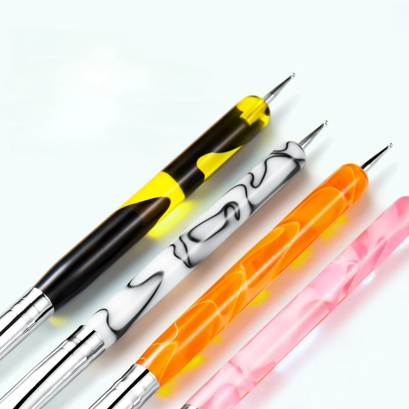 Nail French Style Double Headed Dot Drill Dot Flower Pen Manicure Acrylic Phototherapy Brush Nail Art Dual-purpose Painting Pen 2