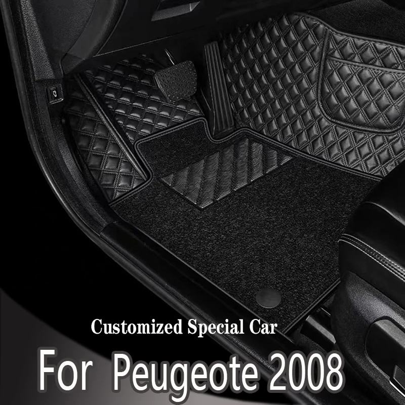 

Автомобильные напольные коврики для Peugeot 2008 P24 2020 2021 2022 2023 электрические накладки на ножки под заказ кожаный ковер аксессуары для интерьера