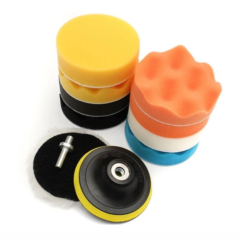 11pcs 3-inch Car Polishing Kit, Sponge Disc Set For Waxing And Buffing