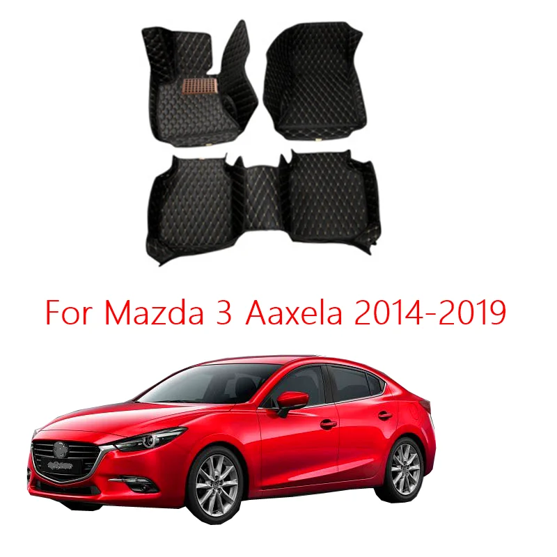 

For Mazda 3 Axela 2019 2018 2017 2016 2015 2014 Car Floor Mats Carpets Decoration Covers Auto Waterproof Leather Foot Pads