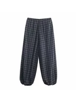 Women's 2025 Autumn Fashion Versatile Bloomers Plaid Printed Loose Pants Female High-Waist Drawstring Casual Trousers - Image 4