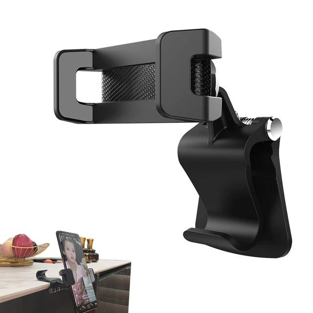 Support de téléphone universel pour miroir de voiture avec pinces noir | bol