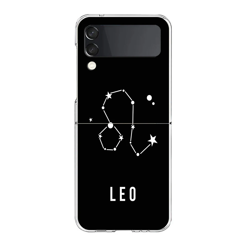 Zodiac-Inspired Clear Hard Folding Phone Case with PC Bumper