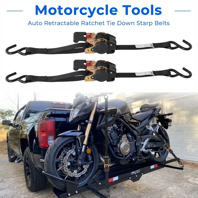 Auto Retractable Easy To Carry Ratchet Tie Down Starp S-hooks 25MMx2M Universal Tools Tie Down Belts With Automatic Rollup