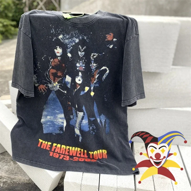 

Rock Kiss Band Streetwear Retro Graphic T Shirt Women Men 1:1 Best Quality Clothing Top Tees Streetwear T-shirt