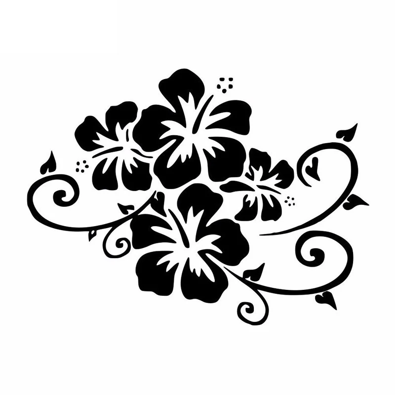 

Flower Car Sticker High Quality Fashion Car Window Decoration Personality Pvc Waterproof Decal Black/white, 17cm*13cm