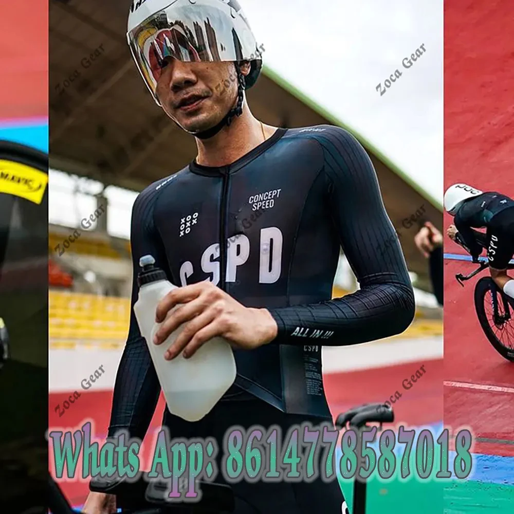 Cspd Vrouwen Triathlon Fietsen Schaatspak Een Stuk Bike Strakke Pak Lange Mouwen Mtb Mannen Ras Speedsuit Pro Road Fiets Jumpsui