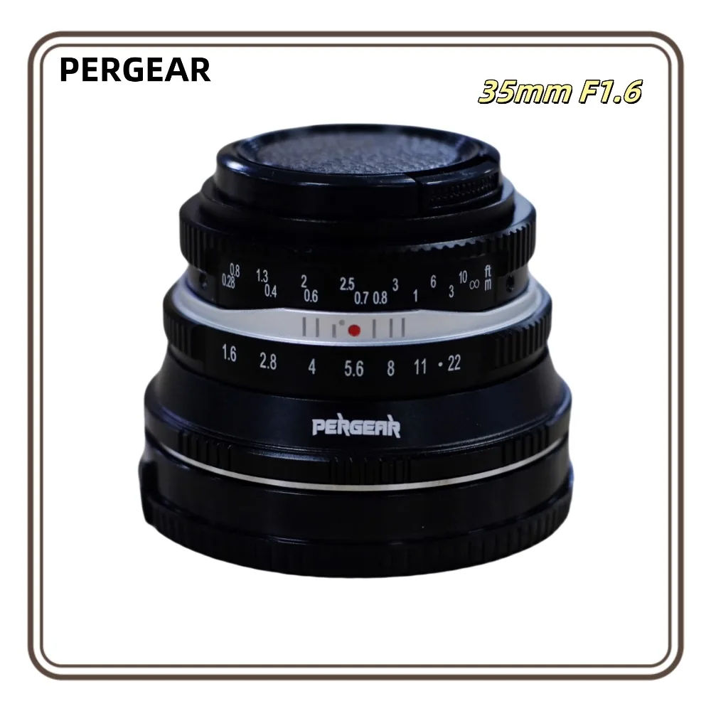 PERGEAR 35mm F1.6 Manual Focus Fixed Lens Compatible with Fujifilm XF-Mount Cameras Fuji X-A1 X-A10 X-A2 X-A3 A-at X-M1 XM2 X-T1 X-T3 X-T10 X-T2 X-T20 Pergear 35mm F1.6 Manual Focus Prime Fixed Lens for Sony⁄Fuji and M4⁄3  Cameras