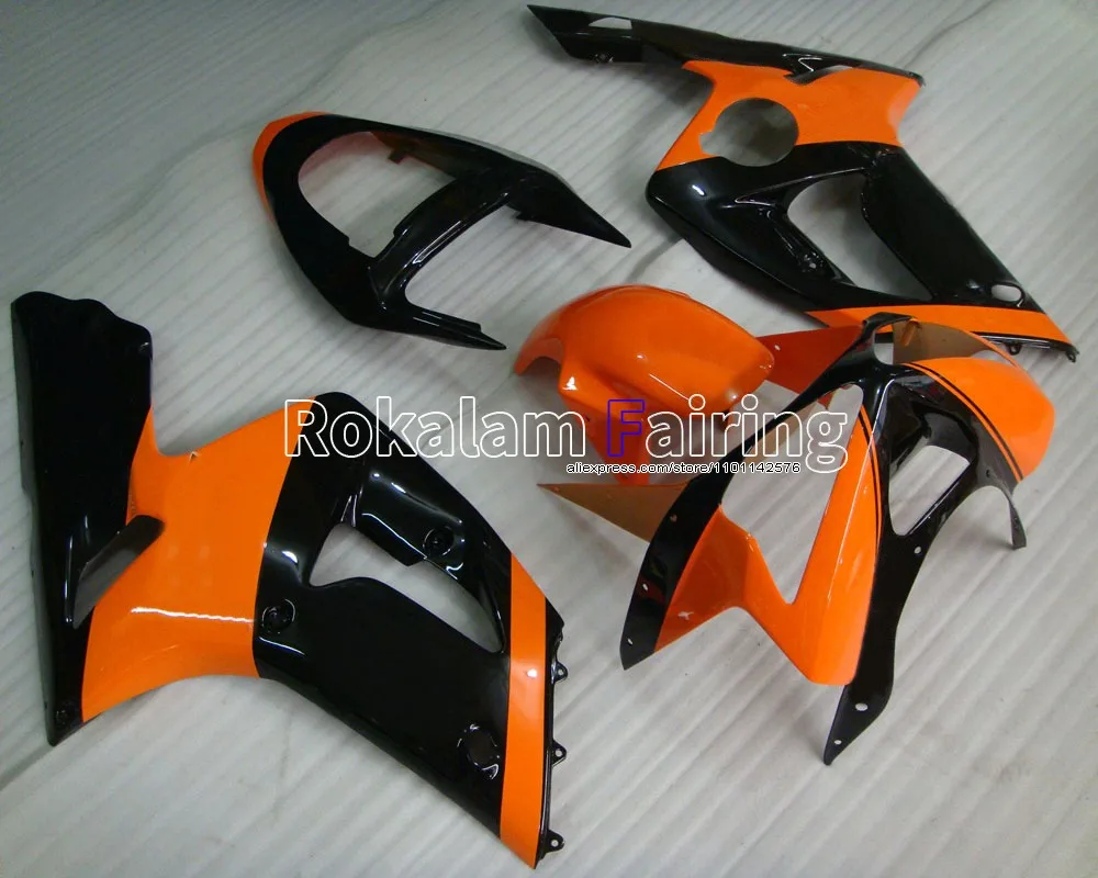 

Cowling для Kawasaki Обтекатели Ninja ZX6R оранжевый черный комплект 03 04 ZX 6R 636 2003 2004 Стандартный обтекатель (литьё под давлением)