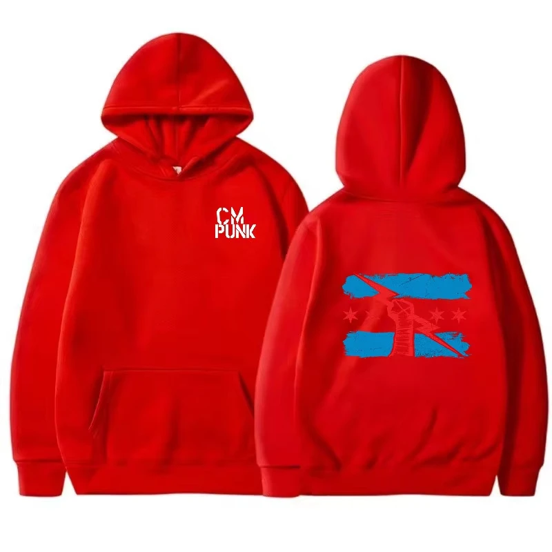 Herbst und Winter New Famous Wrestler Returns to CM Punk Herren Solid Hoodie Fashion Print Street Sports Casual Top Pullover – Detail 17