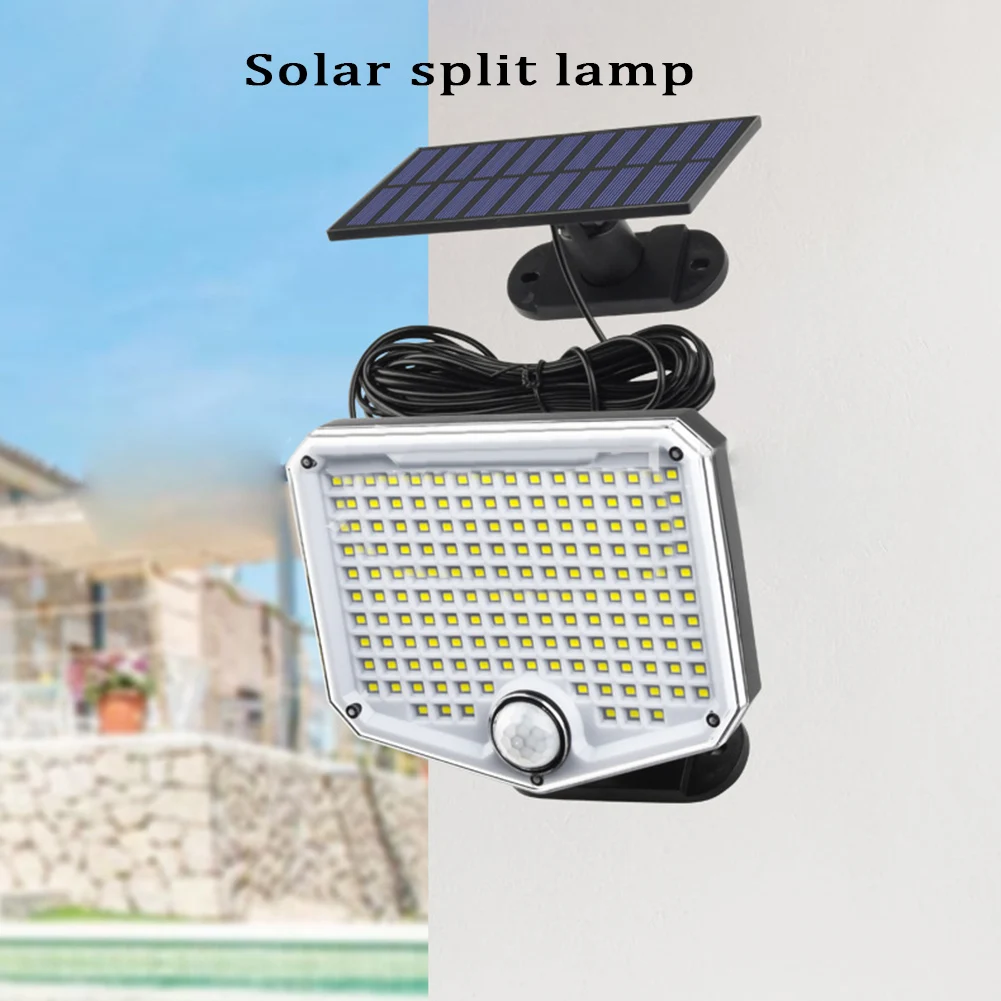 goodland 102 led solar light outdoor solar lamp powered sunlight 3 modes pir motion sensor for garden decoration wall street 15W Solar Lamp 3 Lighting Modes Super Bright Outdoor Garden Street Lights Motion Sensor Wall Lamp Yard Decoration Lamp