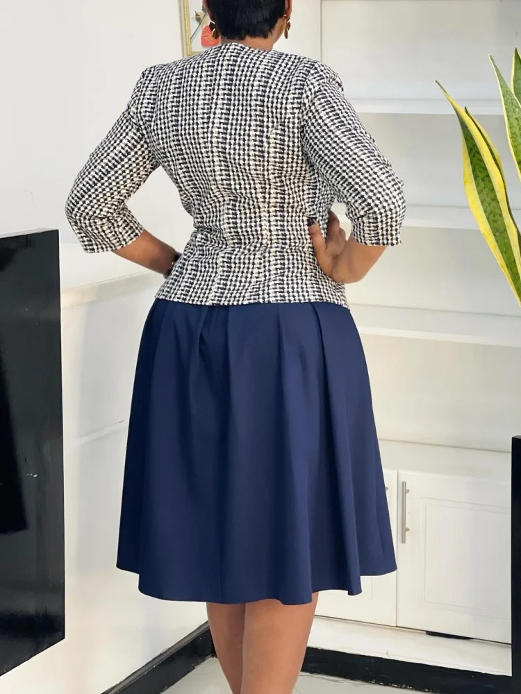 Wmstar Two Piece Set Women Wholesale Winter Fashion Long Sleeved Coat Vest Skirt Print Outfits Fancy Club Vacation 2025 Clothe