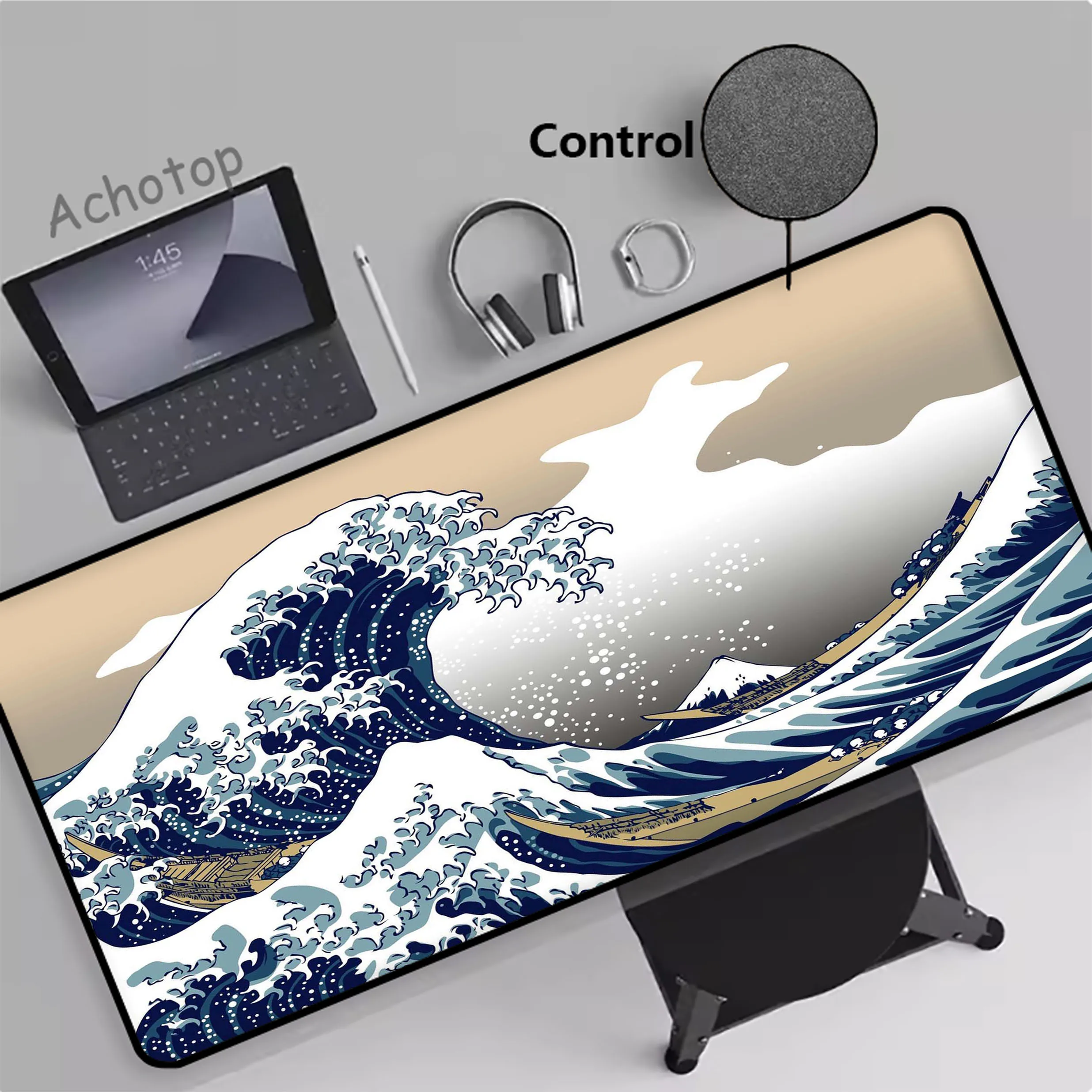 

Japanese Sea Wave Anime Control Extended Mouse Pad Office Mousepad Gaming Speed Keyboard Pads Carpet Computer Gamer Desk Mat
