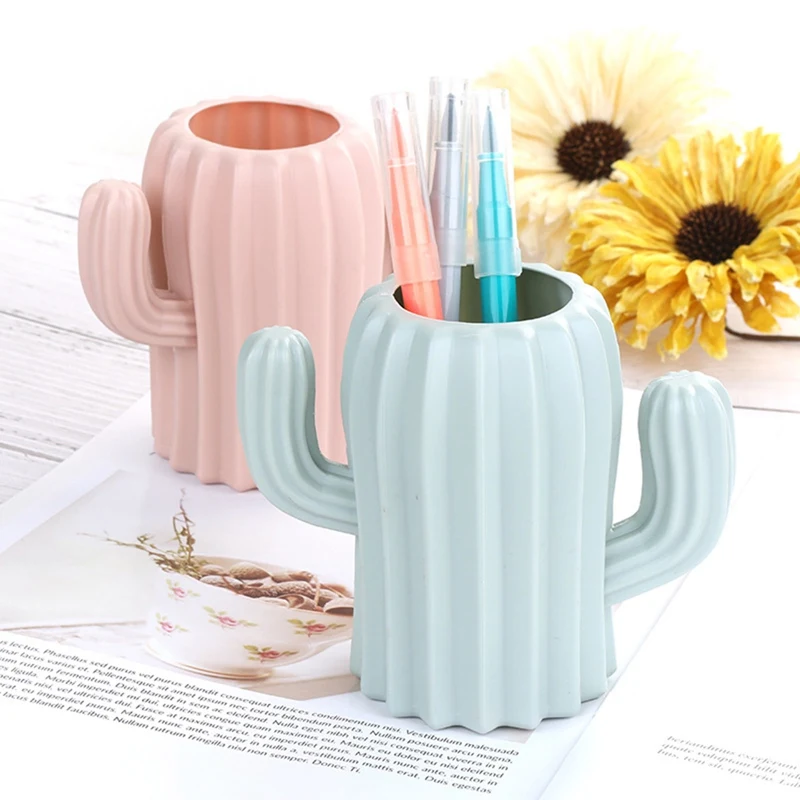 CutePenHolderCreativeCactusPlasticStudentStationeryPencil