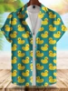 2024 Hawaii New Men's Short-sleeved Shirt Fashionable Yellow Duck Print Men's Casual Shirt Summer Street Daily Men's Shirt 1