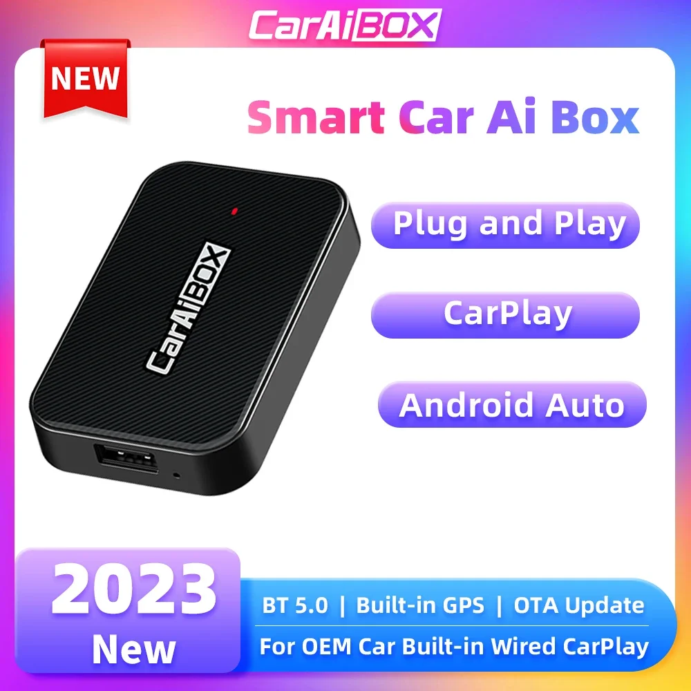 

CarAiBOX CarPlay Wireless Dongle 2023 New Wireless Android Auto Ai Box Mirrorlink Car Multimedia Player Bluetooth Auto Connect