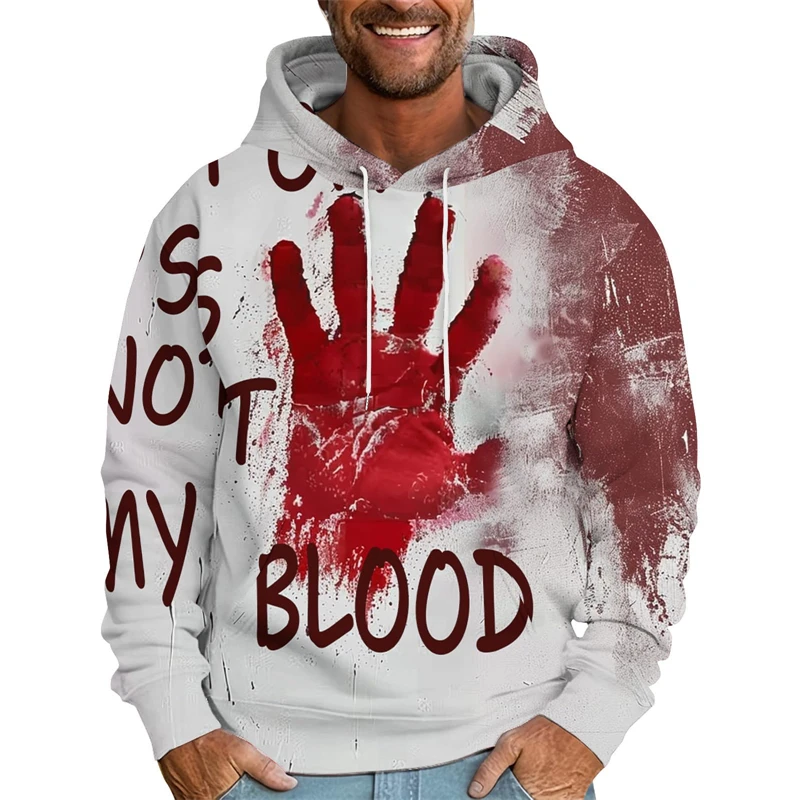 thumbnail image 1 of Sudadera con capucha sangrienta con letras que salvan vidas impresas en 3D para hombre, divertida sudadera de Halloween, sudadera con capucha para hombre, sudadera con capucha de terror informal, 1 of 5