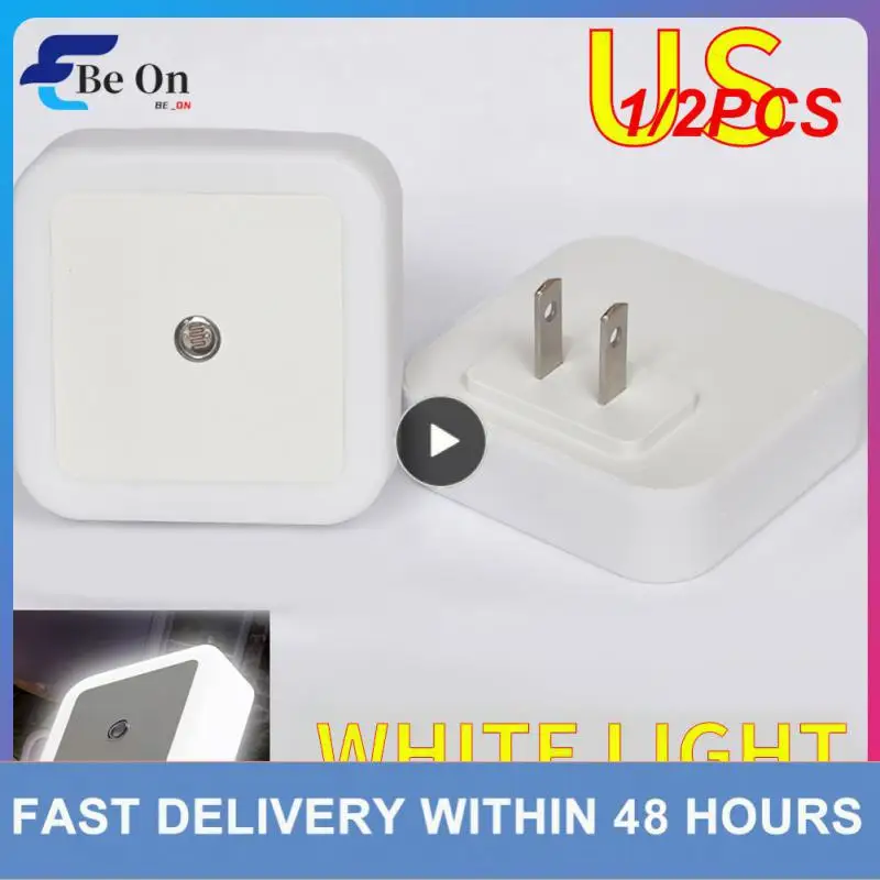 

1/2PCS 110-240v Night Light Eu Us Uk Plug Light Sensor Control Wall Lights Mini Stairway Porch Light