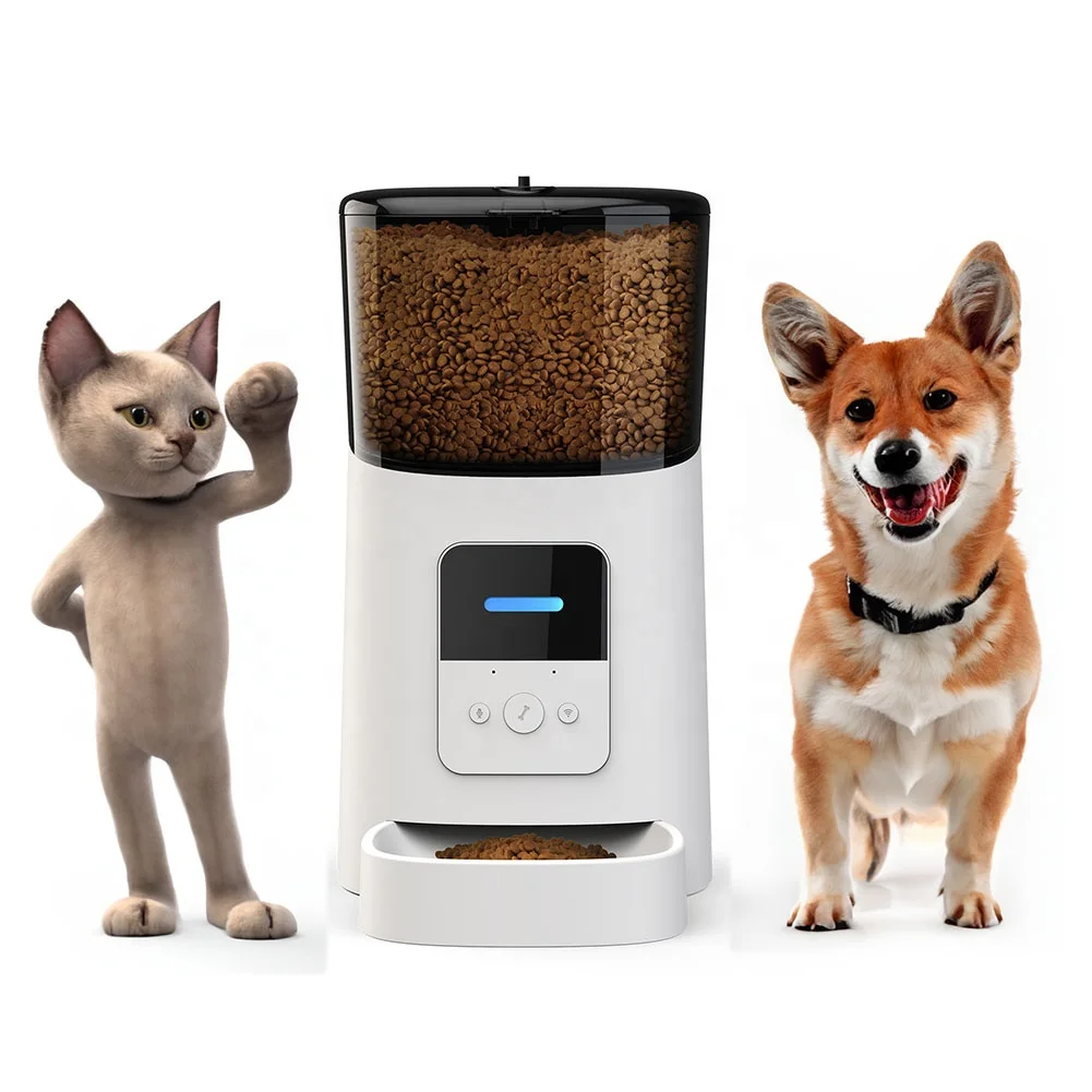 

Tuya WiFi Auto connected Smart Automatic Pet Feeder with 6L Visible Hopper