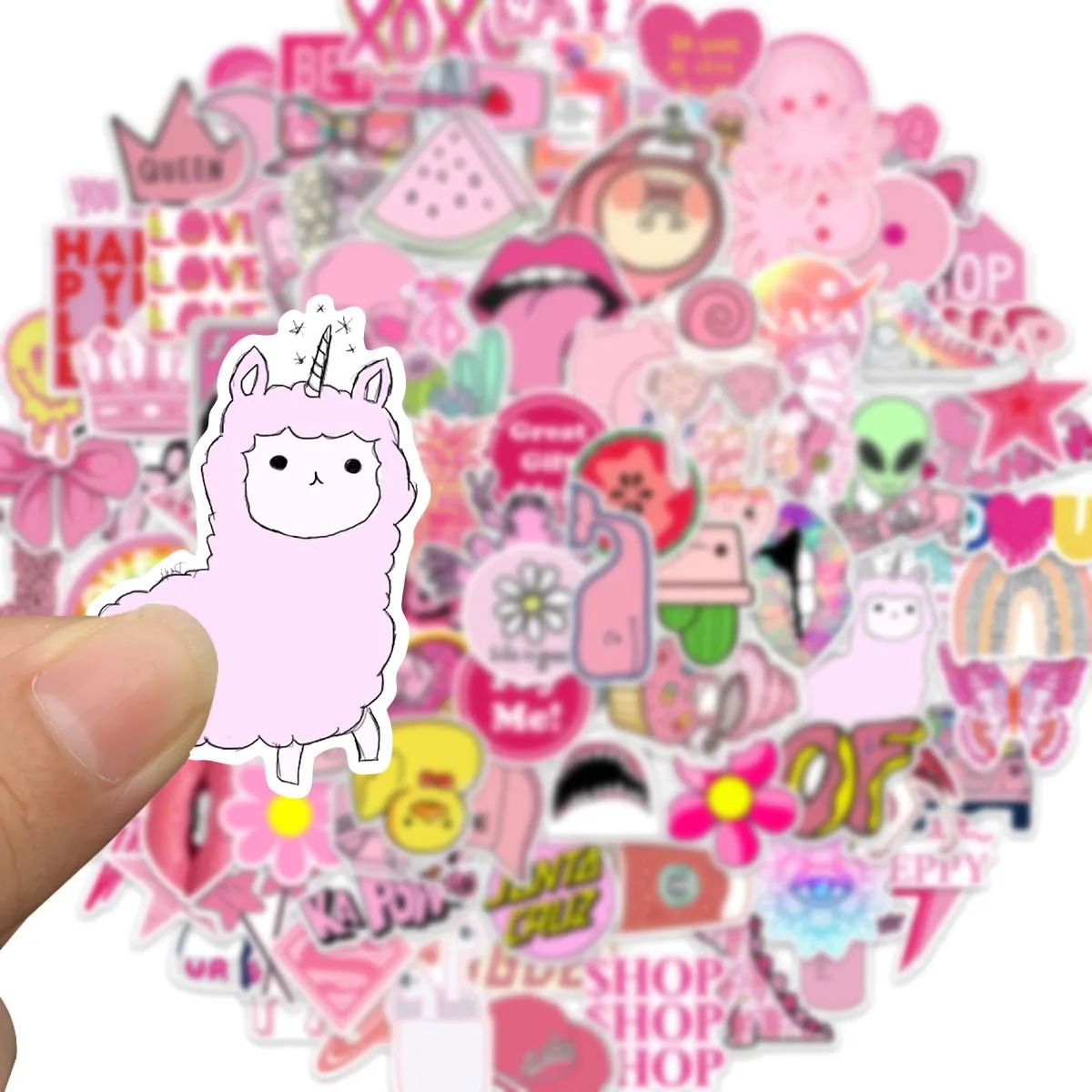 Cute animal Stickers, 220 Pcs/Pack Waterproof Cute Vinyl Aesthetic