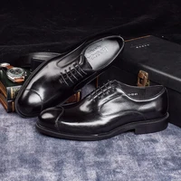 Men's Genuine Cow Leather Oxford Dress Shoes, Height Increase, Formal Lift Brogues, Wedding Suit Shoes, High Quality Elevator