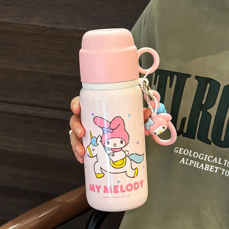460ML Sanrio ma mélodie tasse d'eau Kawaii cannelle Thermos tasses Anime dessin animé Kuromi tasse de jus bouteille d'eau isolée cadeaux pour enfants