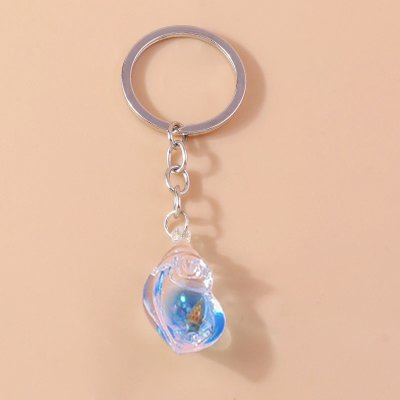 Aihua Niedlicher Bunter Harz-Schlüsselanhänger mit Muschel-Design für Frauen und Mädchen, Urlaubs-Schmuckgeschenk – Detail 7