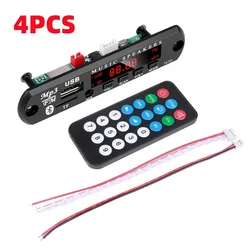 Wireless Bluetooth 5.0 MP3/WMA Decoder Board with USB, AUX, TF, FM Radio, and Remote Control (4PCS)