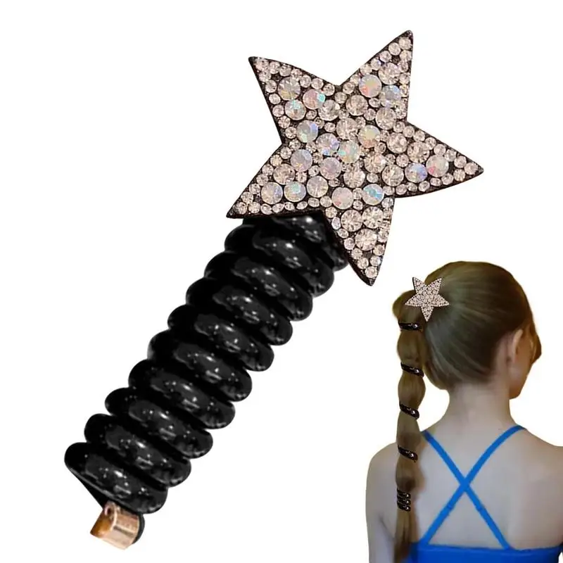 

Telephone Cord Hair Ties Star Hair Coil Ties Ponytail Holders Stretchable Hair Rope Headband Elastic Coil Hair Ties Ponytail