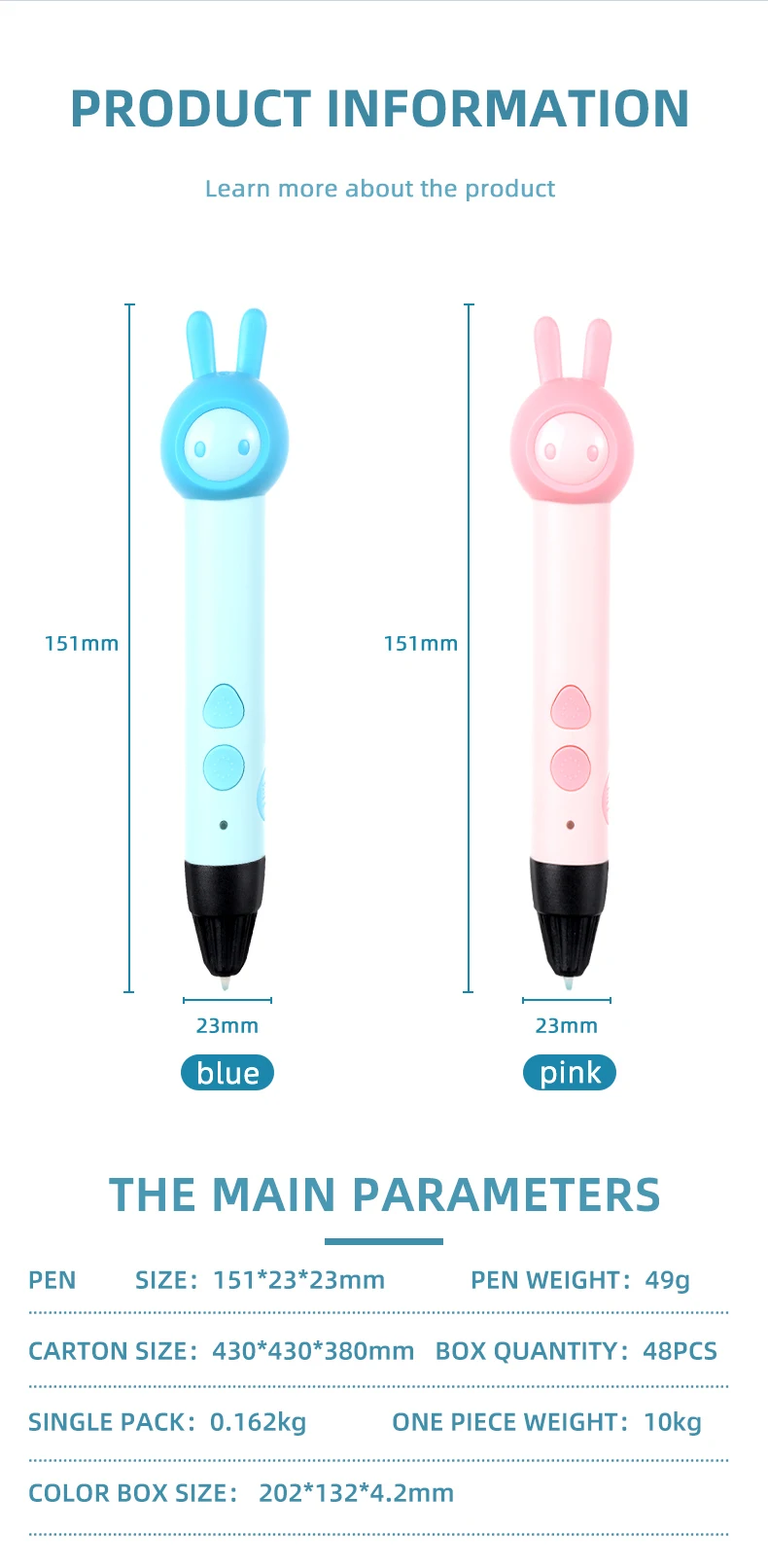 2022 3D-Stift für Kinder, PLA-Filament, 1,75 mm Set, 3D-Druckstifte-Set, sicher, niedrige Temperatur, Verbrühschutz, USB-Aufladung, Geburtstagsgeschenk – Detail 11